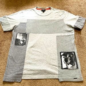 AMAZING MIXED MEDIA APPLIQUÉ HEAVYWEIGHT DIESEL T-SHIRT SIZE MEDIUM VERY UNIQUE